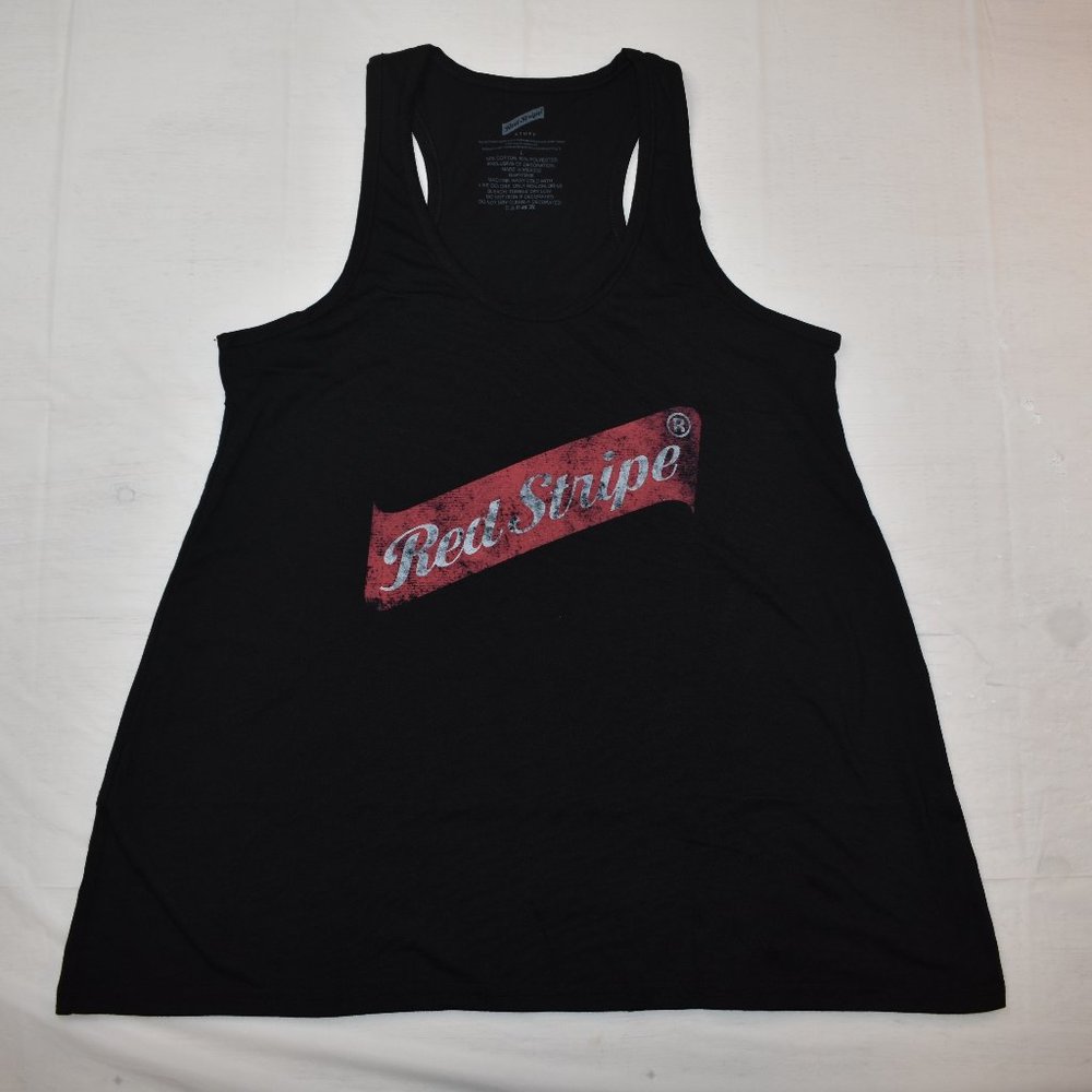 Red Stripe Beer Women's Tank Top Flared Comfort Shirt New In Bag Large